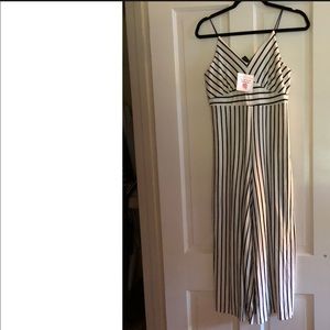 Super soft, cotton, adorably striped jumpsuit!